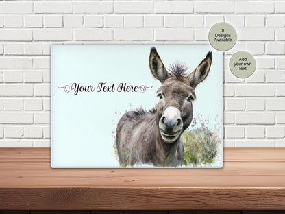 Personalised Donkey Glass Chopping Board | Custom Cheese Board | Donkey Lover Gift