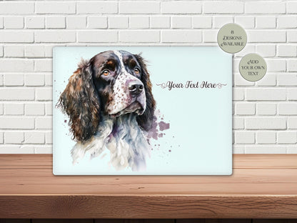 Personalised Springer Spaniel Glass Chopping Board – Dog Lover Kitchen Gift | Cheese Board & Worktop Saver