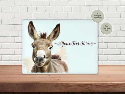 Personalised Donkey Glass Chopping Board | Custom Cheese Board | Donkey Lover Gift