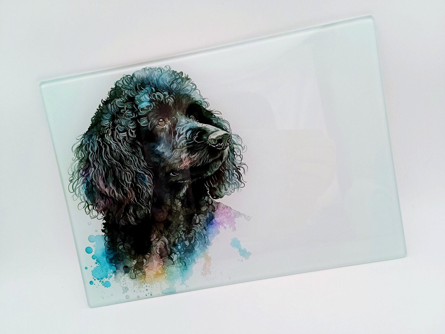 Personalised Poodle Glass Chopping Board | A3 or A4 | Dog Lover Gift